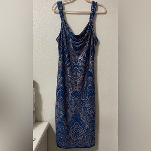 Special occasion party dress with rose gold sparkle